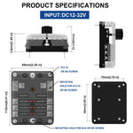 WUPP CS-3394A1 6 Way Blade Fuse Block with Negative Bus LED Indicator for Car Boat Van SUV