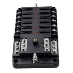 WUPP CS-339C1 12 Way Blade Fuse Block with Negative Bus LED Indicator for Car Boat Van SUV