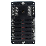 WUPP CS-339C1 12 Way Blade Fuse Block with Negative Bus LED Indicator for Car Boat Van SUV