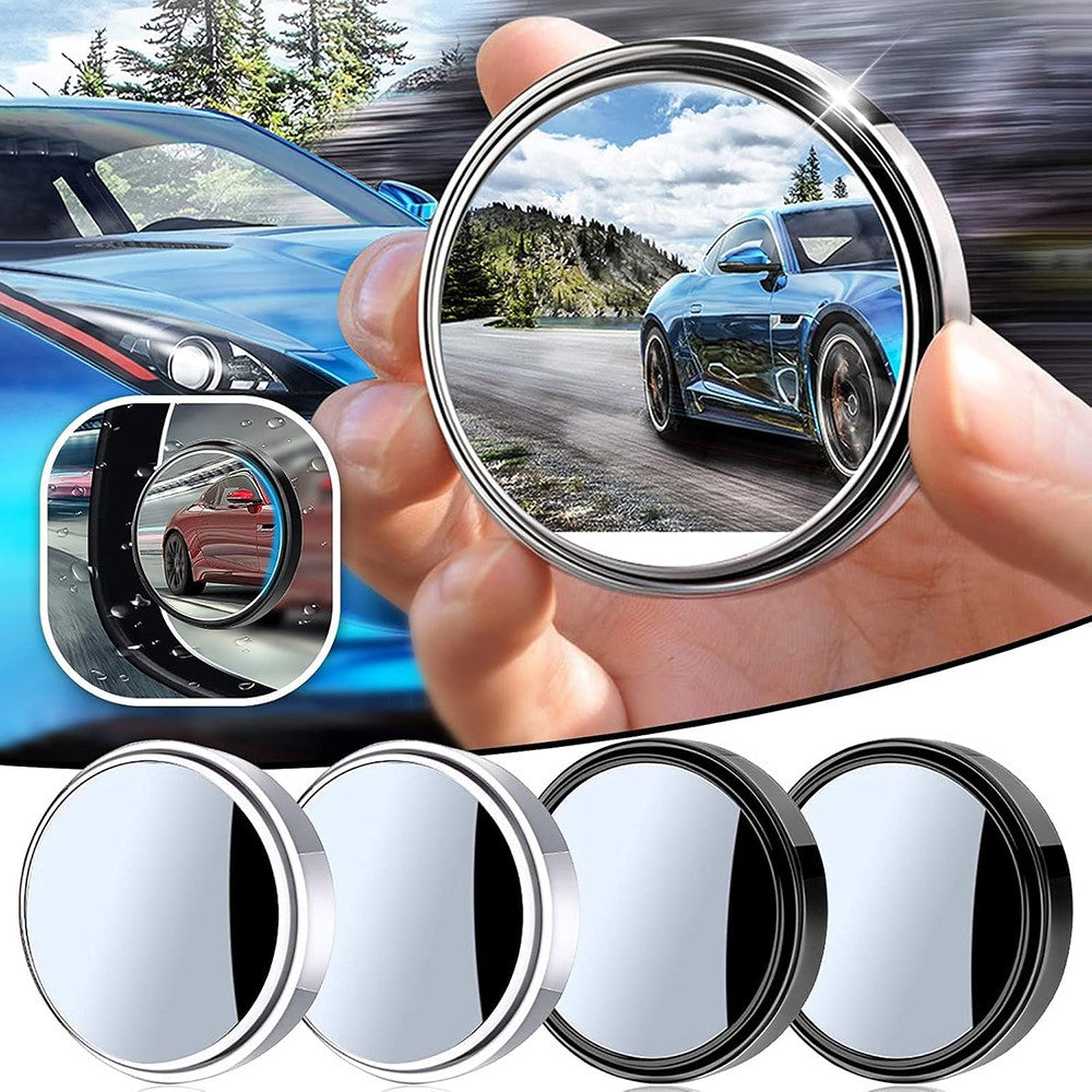 2Pcs Adhesive 360 Degree Blind Spot Car Reversing Aid Rearview Mirror Small Round Mirror