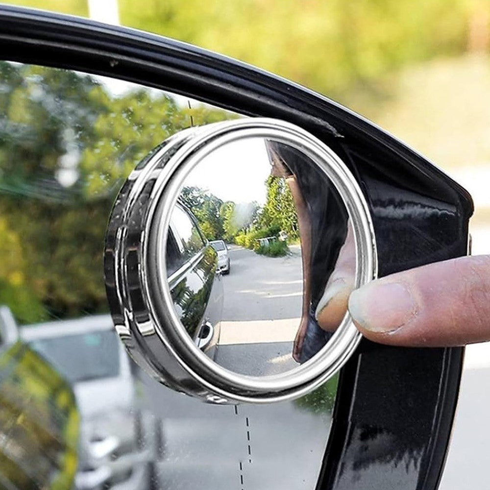 2Pcs Adhesive 360 Degree Blind Spot Car Reversing Aid Rearview Mirror Small Round Mirror