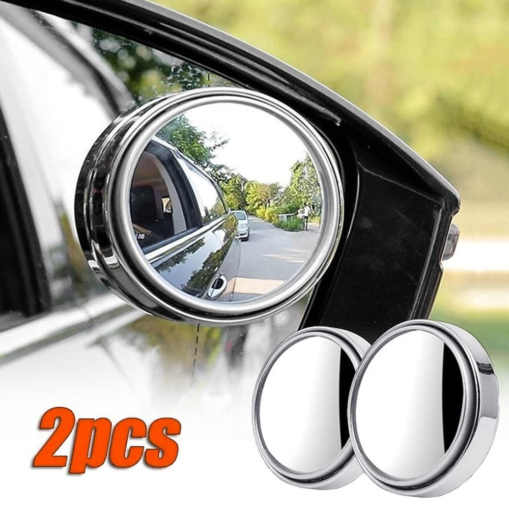 2Pcs Adhesive 360 Degree Blind Spot Car Reversing Aid Rearview Mirror Small Round Mirror