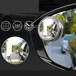 2Pcs Adhesive 360 Degree Blind Spot Car Reversing Aid Rearview Mirror Small Round Mirror