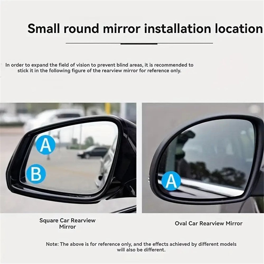 2Pcs Suction Cup 360 Degree Blind Spot Car Reversing Aid Rearview Mirror Small Round Mirror