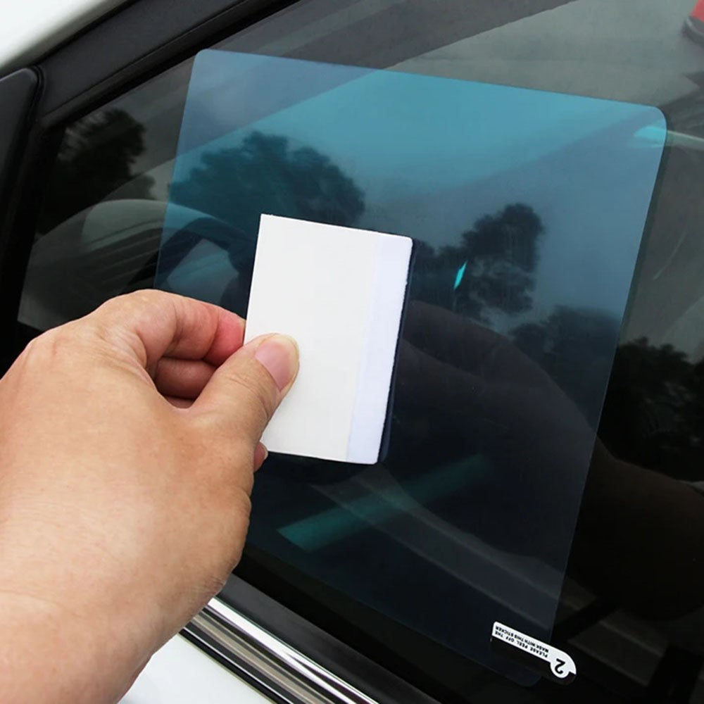 2Pcs Square 175x200mm Car Rear View Mirror Film PET Anti-Fog Rainproof Mirror Film with Tools