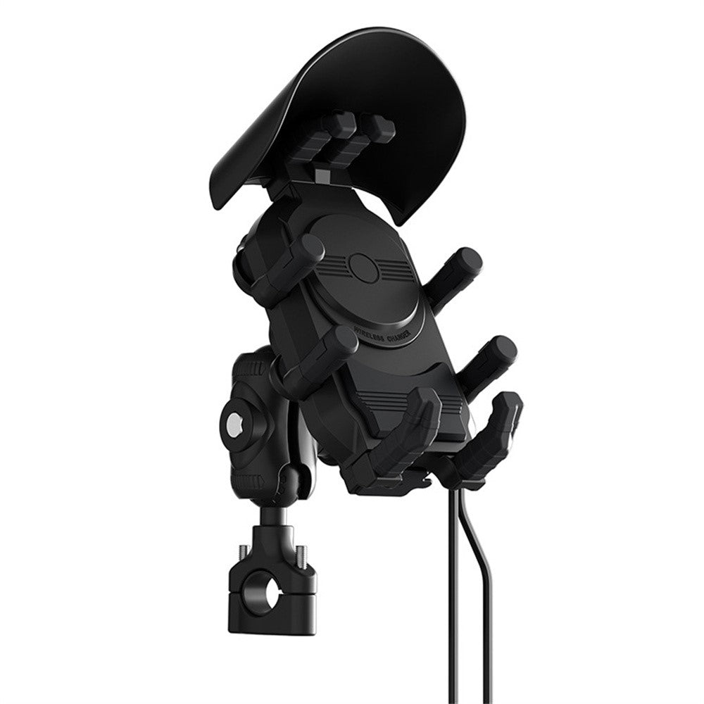 WUPP CS-2056A2 Motorcycle Phone Holder Wireless Charging Phone Stand, Handlebar Mount