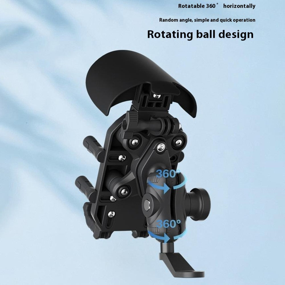 WUPP CS-2056B1 Motorcycle Phone Holder Rearview Mirror Mount Anti-Shock Phone Bracket