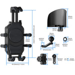 WUPP CS-2056B1 Motorcycle Phone Holder Rearview Mirror Mount Anti-Shock Phone Bracket