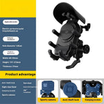 WUPP CS-2056B1 Motorcycle Phone Holder Rearview Mirror Mount Anti-Shock Phone Bracket