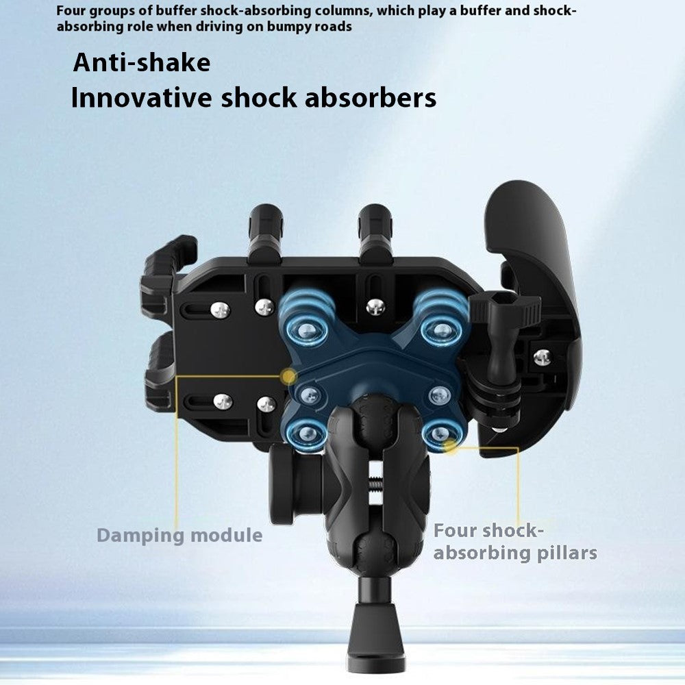 WUPP CS-2056B1 Motorcycle Phone Holder Rearview Mirror Mount Anti-Shock Phone Bracket
