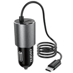 DUDAO R5Pro 3.4A USB-telefonopladningsadapter biloplader med indbygget kabel