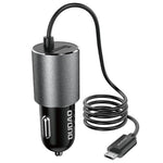 DUDAO R5Pro 3.4A USB-telefonopladningsadapter biloplader med indbygget kabel