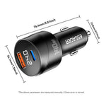 ESSAGER 140W Hurtig Oplader Digitalt Display USB A + Type C Biloplader