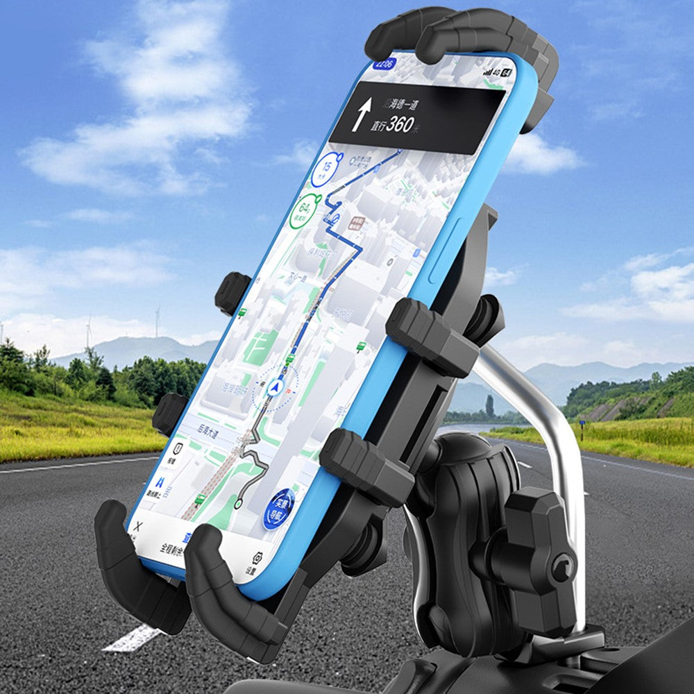WUPP CS-2072B1 Motorcycle Rearview Mirror Phone Mount Anti-Theft Cellphone Holder