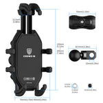 WUPP CS-2072B1 Motorcycle Rearview Mirror Phone Mount Anti-Theft Cellphone Holder