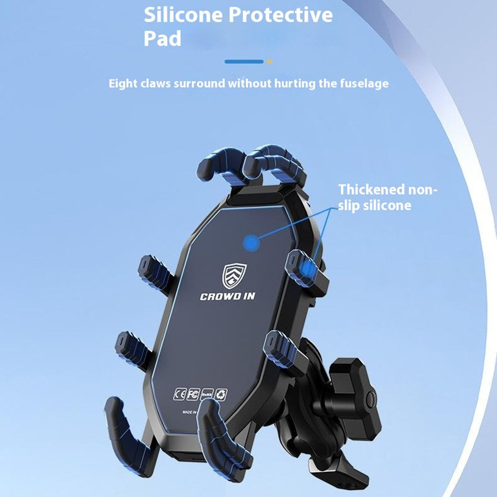 WUPP CS-2072B1 Motorcycle Rearview Mirror Phone Mount Anti-Theft Cellphone Holder