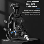 WUPP CS-2072C1 Motorcycle Phone Mount M10 Ball Head Rotation Anti-Theft Holder