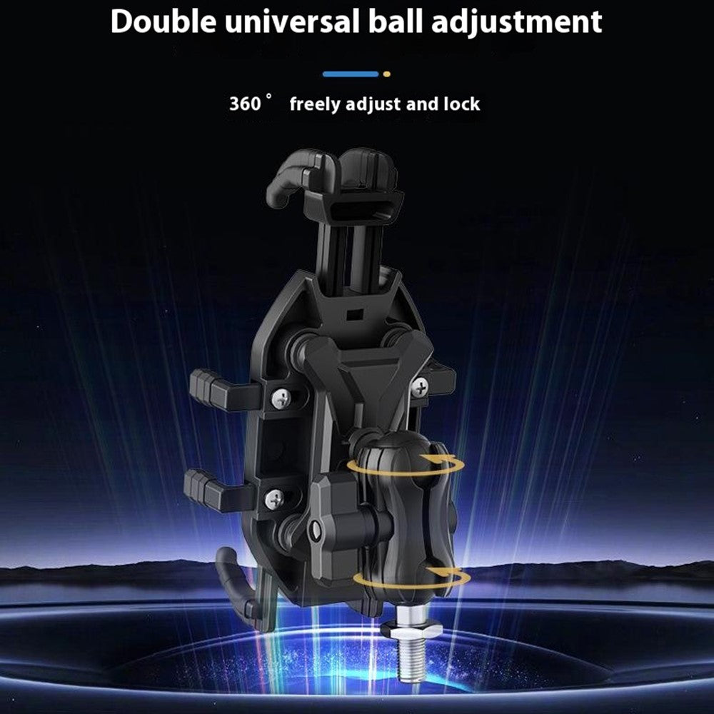 WUPP CS-2072C1 Motorcycle Phone Mount M10 Ball Head Rotation Anti-Theft Holder