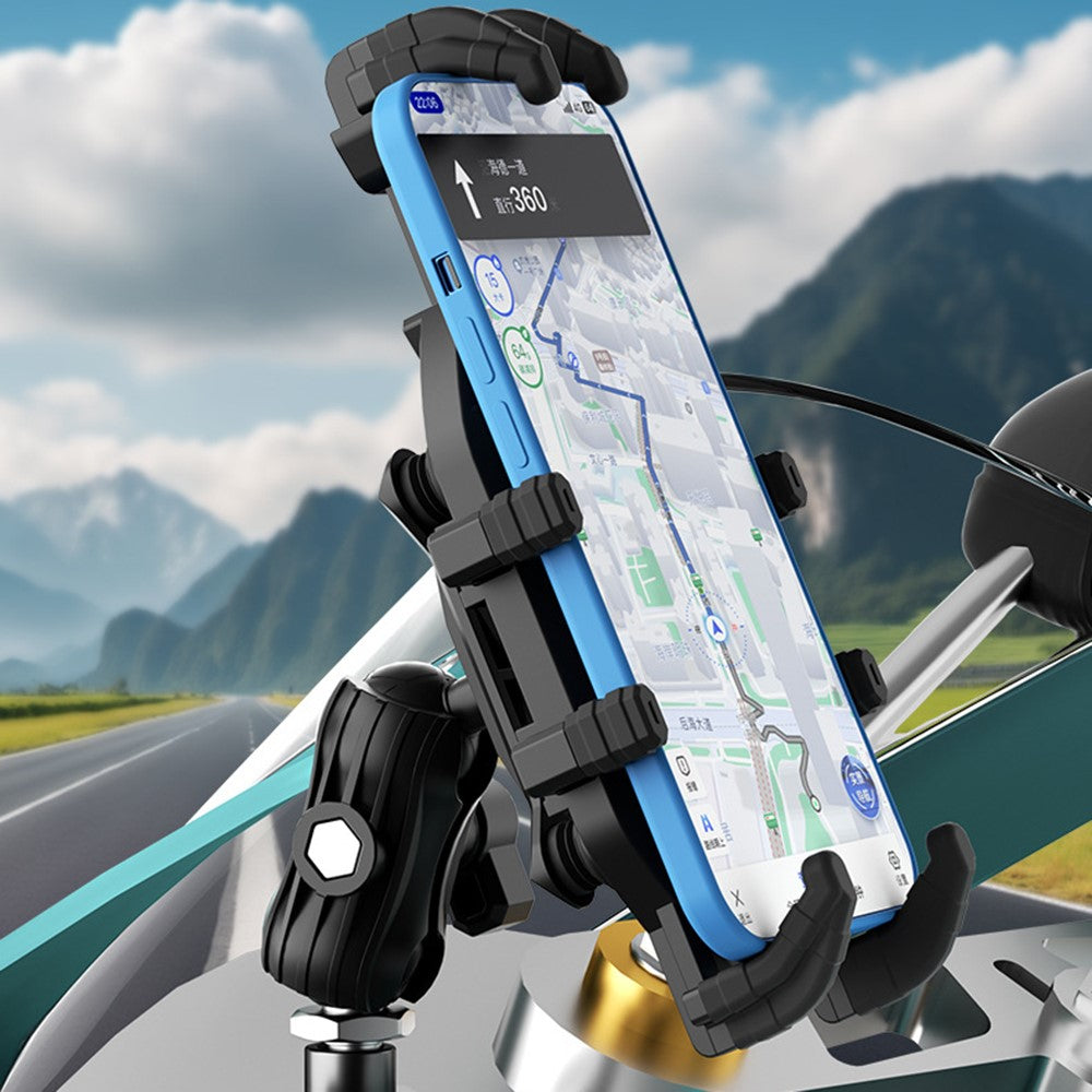 WUPP CS-2072C1 Motorcycle Phone Mount M10 Ball Head Rotation Anti-Theft Holder