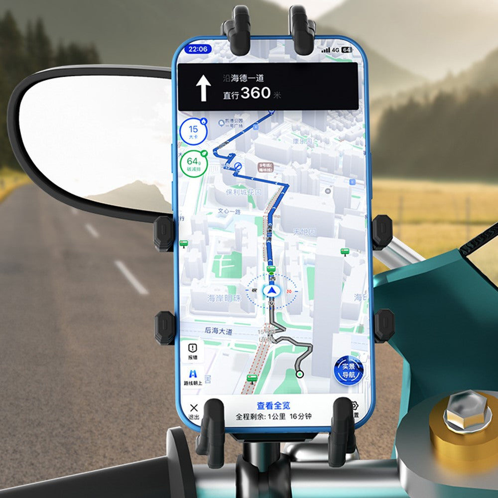 WUPP CS-2072C1 Motorcycle Phone Mount M10 Ball Head Rotation Anti-Theft Holder