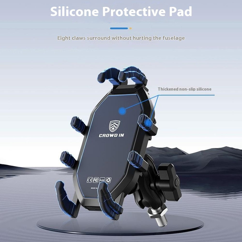 WUPP CS-2072C1 Motorcycle Phone Mount M10 Ball Head Rotation Anti-Theft Holder