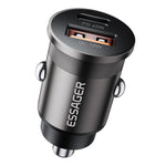 ESSAGER ES-CC15 Biloplader 45W Dobbelt Port USB-A + Type-C Hurtigopladning Stik Cigarettænder