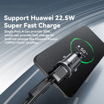 ESSAGER ES-CC15 Biloplader 45W Dobbelt Port USB-A + Type-C Hurtigopladning Stik Cigarettænder