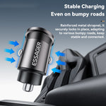 ESSAGER ES-CC15 Biloplader 45W Dobbelt Port USB-A + Type-C Hurtigopladning Stik Cigarettænder