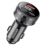 ESSAGER 108W Car Charger USB-A + USB-C Aluminum Alloy Fast Charging Lighter Charger for Vehicle