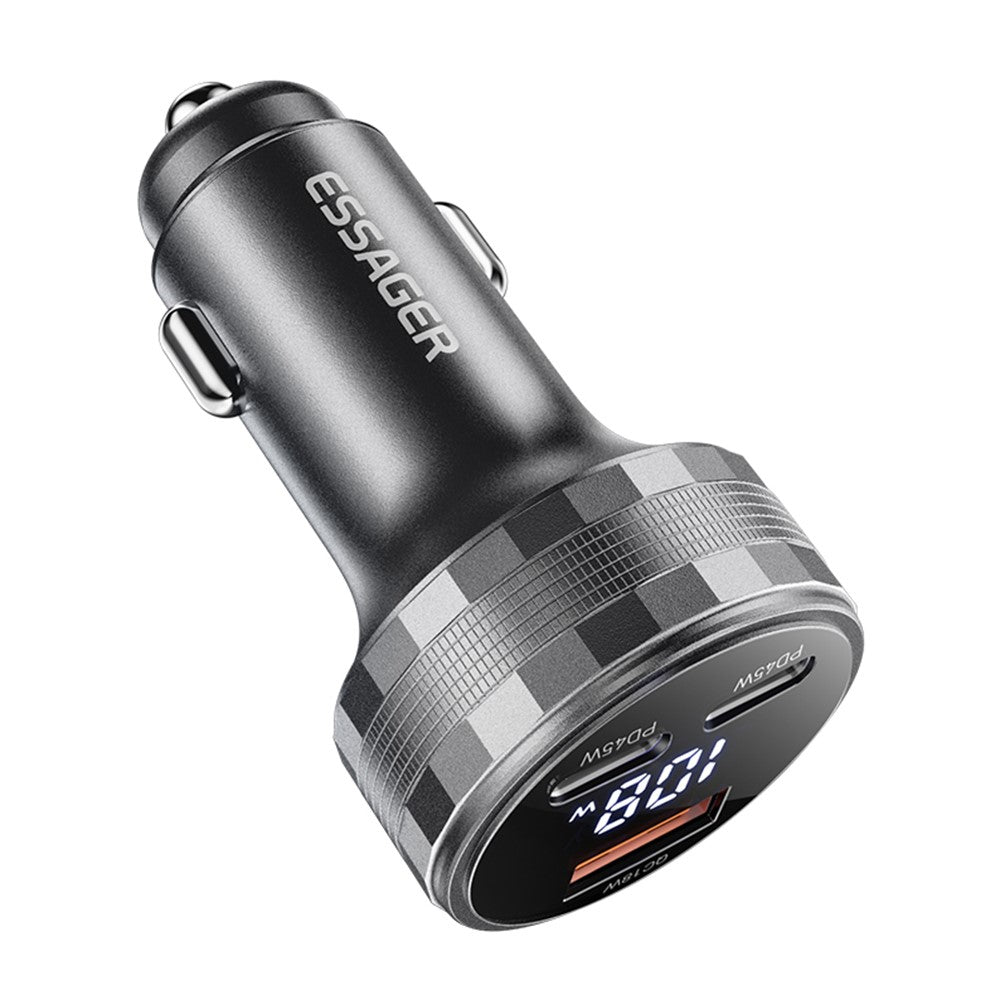 ESSAGER 108W Car Charger USB-A + USB-C Aluminum Alloy Fast Charging Lighter Charger for Vehicle