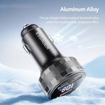 ESSAGER 108W Car Charger USB-A + USB-C Aluminum Alloy Fast Charging Lighter Charger for Vehicle