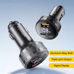 ESSAGER 108W Car Charger USB-A + USB-C Aluminum Alloy Fast Charging Lighter Charger for Vehicle