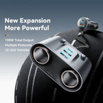 ESSAGER 150W High Power Car Cigarette Lighter Splitter Charger 2 USB C + 3 USB A Fast Charging Adapter