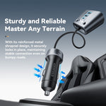 ESSAGER 150W High Power Car Cigarette Lighter Splitter Charger 2 USB C + 3 USB A Fast Charging Adapter