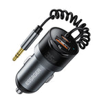 ESSAGER Car Charger Bluetooth-Compatiable 5.3 PD 35W USB-A + Type-C Wired to Wireless Car Audio with AUX Plug
