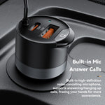 ESSAGER Car Charger Bluetooth-Compatiable 5.3 PD 35W USB-A + Type-C Wired to Wireless Car Audio with AUX Plug