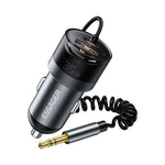 ESSAGER Car Charger Bluetooth-Compatiable 5.3 PD 35W USB-A + Type-C Wired to Wireless Car Audio with AUX Plug