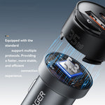 ESSAGER Car Charger Bluetooth-Compatiable 5.3 PD 35W USB-A + Type-C Wired to Wireless Car Audio with AUX Plug