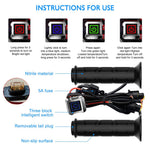 ZH-983F2 1 Pair For ATV Motorcycle Intelligent 3-Gear Temperature Adjustable Heated Grips Winter Warmer Electric Heating Hand Grips