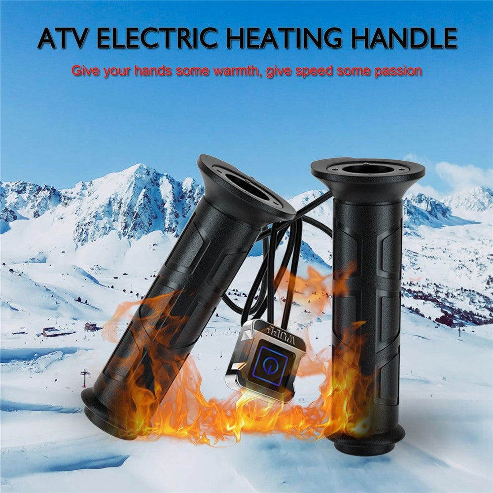 ZH-983F2 1 Pair For ATV Motorcycle Intelligent 3-Gear Temperature Adjustable Heated Grips Winter Warmer Electric Heating Hand Grips