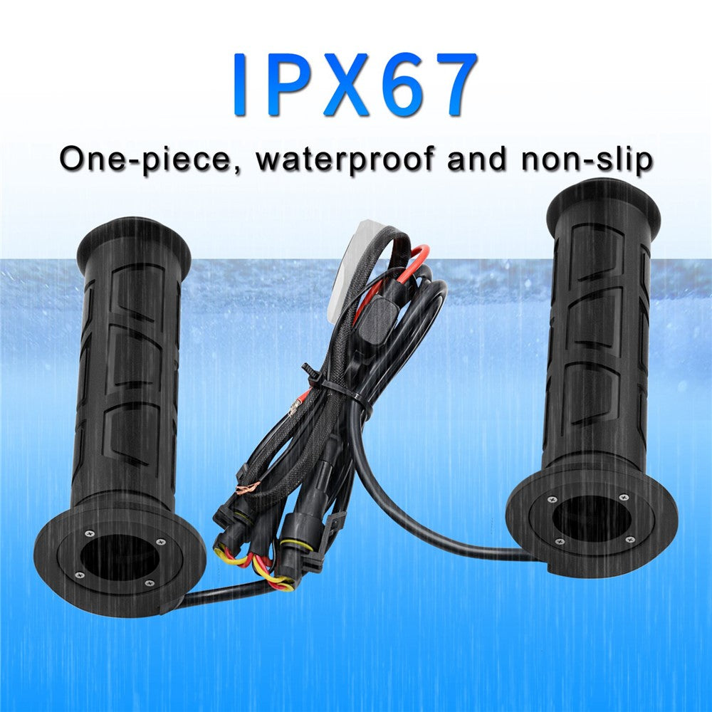 ZH-983F2 1 Pair For ATV Motorcycle Intelligent 3-Gear Temperature Adjustable Heated Grips Winter Warmer Electric Heating Hand Grips