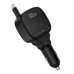 ACEFAST B17 95W Car Charger USB-C + USB-A LED Display Fast Charging Adapater with Retractable Cable