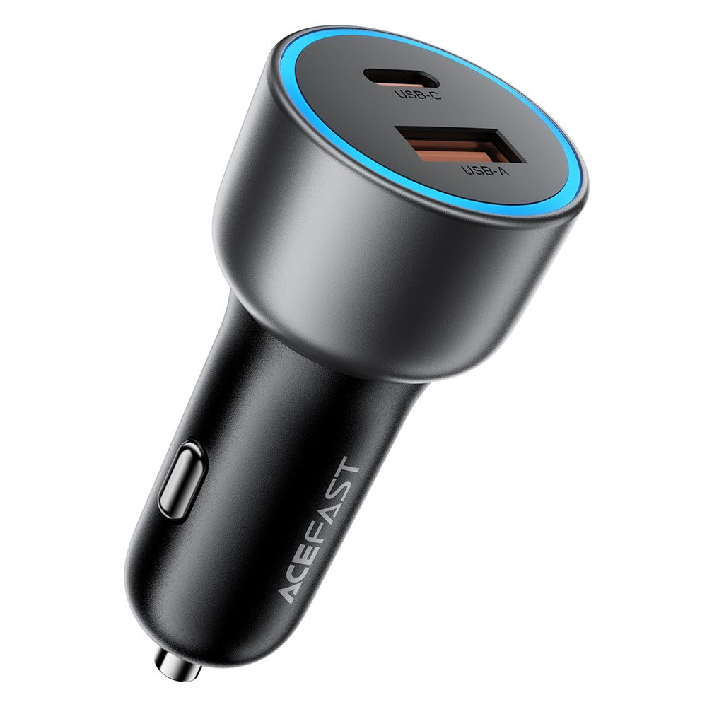 ACEFAST B21 75W USB-C + USB-A Billader med dobbelt port PD Hurtigopladningsadapter til telefon og bærbar computer