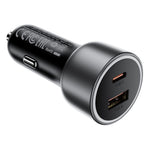 ACEFAST B21 75W USB-C + USB-A Billader med dobbelt port PD Hurtigopladningsadapter til telefon og bærbar computer