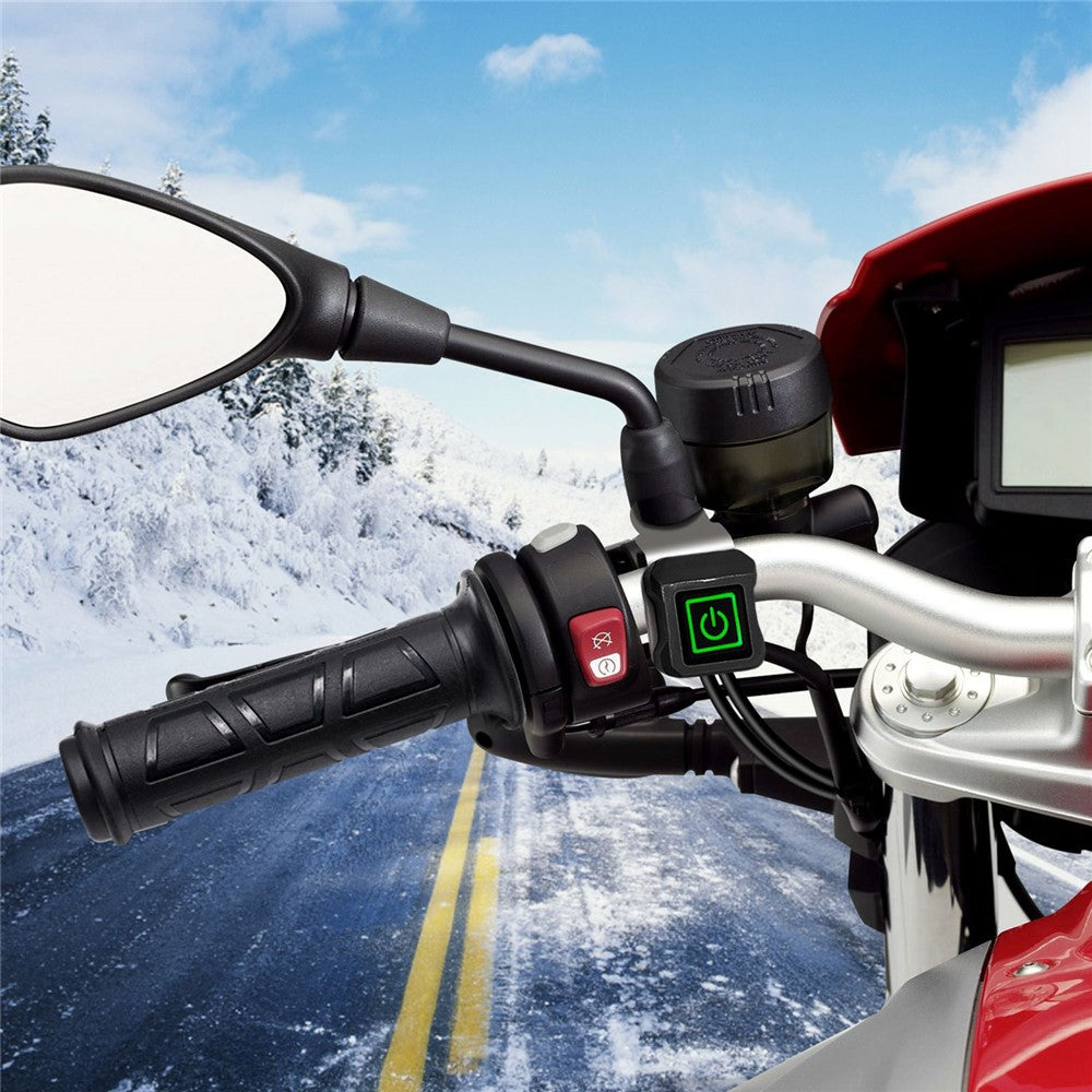 WUPP ZH-983B6 1 Pair 12V Motorcycle Winter Electric Heating Hand Grips 3 Gears Temperature Adjustable Heated Grips