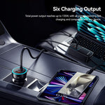 ESSAGER F789 1.5m 135W Rear-Seat Car Charger with 70cm Retractable Cables