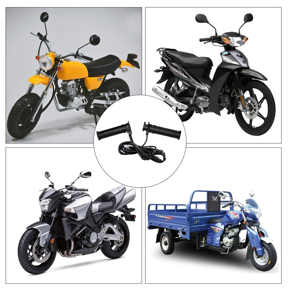 WUPP ZH-990B1 1Pair 5-Gear 12V Motorcycle Heating Handlebar Electric Heated Grips with Indicator Warmer Heating Grips for Winter