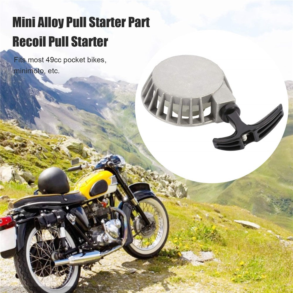 Trækstarter Mini Aluminium Trækstarter Del Rekylstart til 47CC 49CC Pocket Bike Mini Moto Quad