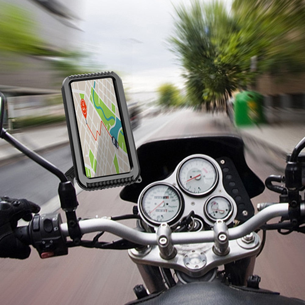 Z009B Bike Motorcycle Rearview Mirror Mount Waterproof Phone Case Cycling Cellphone Holder Bracket
