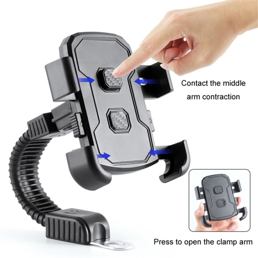 Motorcycle Rearview Mirror Mount Cellphone Bracket Motorbike Rotatable Phone Holder